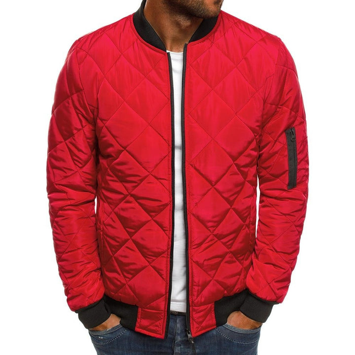 Herren leichte gesteppte Blousonjacke mit Diamantstepp, elastischen Rippbündchen und Ärmel-Reißverschlusstasche Nord Taschen