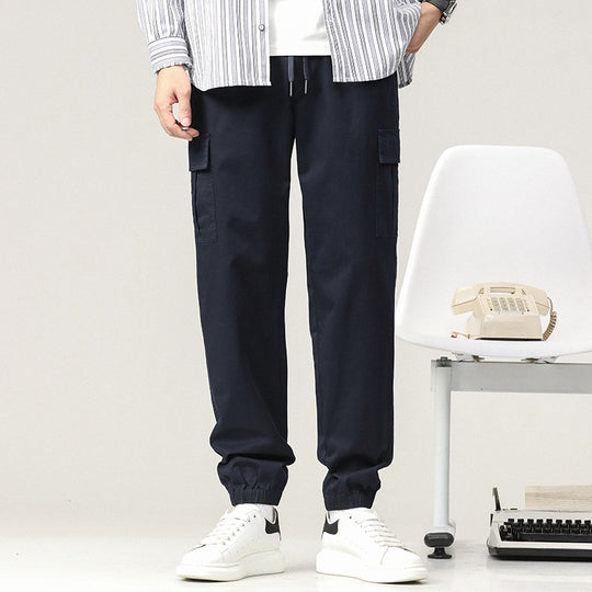 Herren Tapered Cargo-Joggerhose mit Tunnelzugbund, Klappentaschen und elastischem Knöchelabschluss Nord Taschen