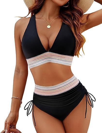 Damen Push-Up Bikini-Set mit verstellbaren Trägersystem und hohem Taillen-Slip Nord Taschen