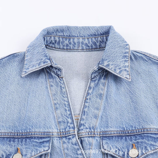 Damen Tailliertes Jeanskleid mit Bindegürtel, Hemdblusenkragen und Pattentaschen Nord Taschen