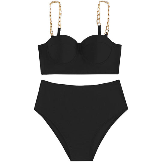 Damen Bustier-Bikini mit modischen Kettenträgern