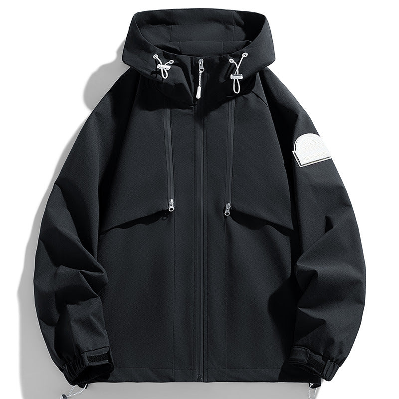 Unisex Leichte zweifarbige Wind- und Regenjacke mit Kapuze, Kordelzug und Reißverschlusstaschen Nord Taschen