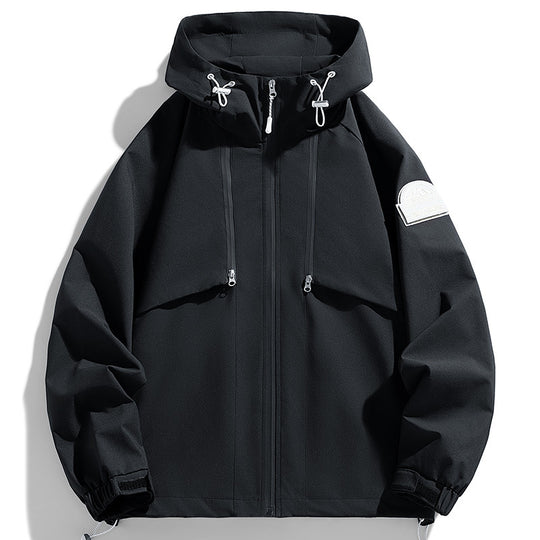 Unisex Leichte zweifarbige Wind- und Regenjacke mit Kapuze, Kordelzug und Reißverschlusstaschen Nord Taschen