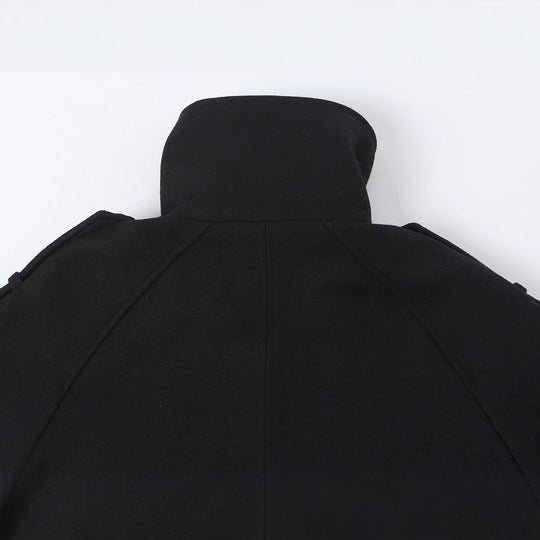 Damen Kurze Doppelreihige Cabanjacke mit hohem Stehkragen und Schulterriegeln Nord Taschen
