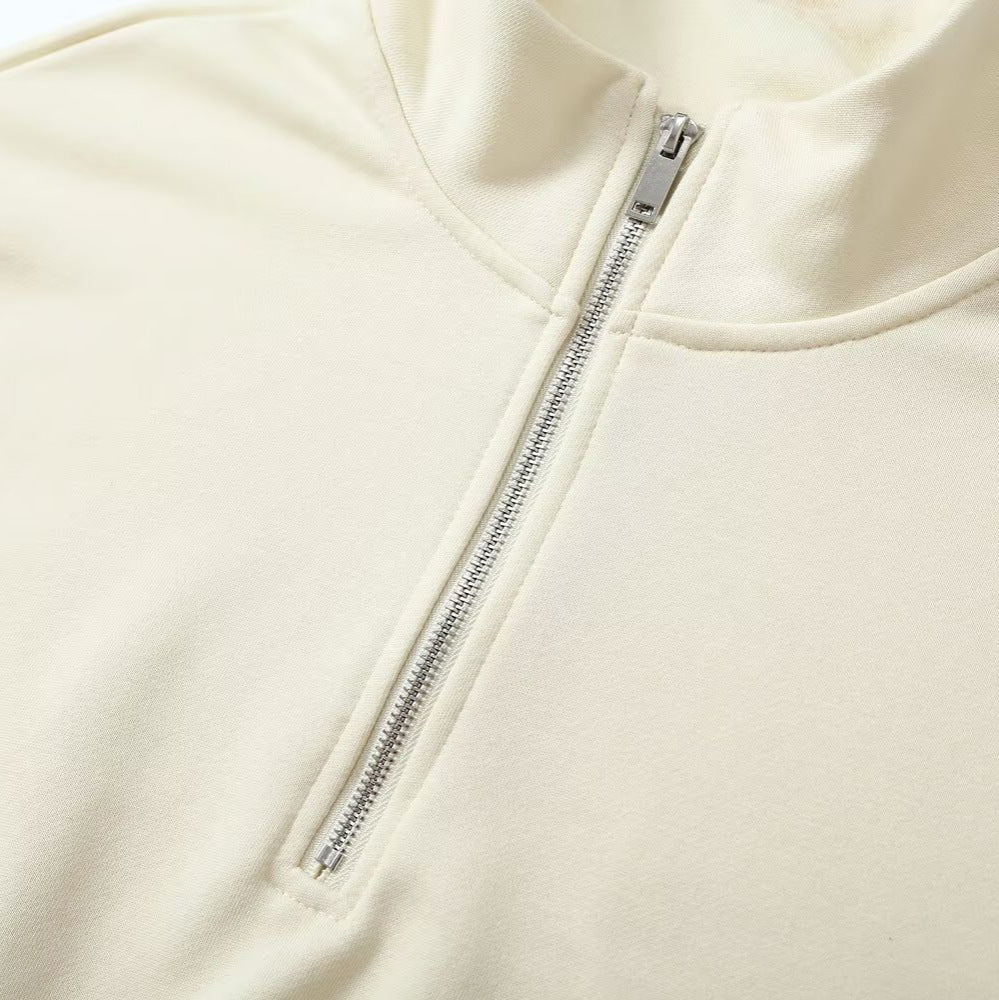 Damen Oversize Pullover mit Halbzip‑Stehkragen, elastischem Saum und überschnittenen Ärmeln Nord Taschen