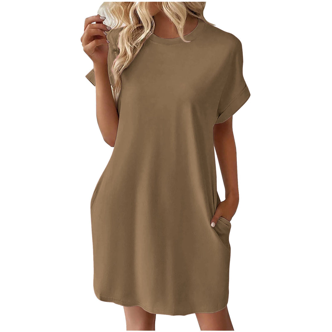 Damen lässiges T-Shirt Kleid mit praktischen Taschen
