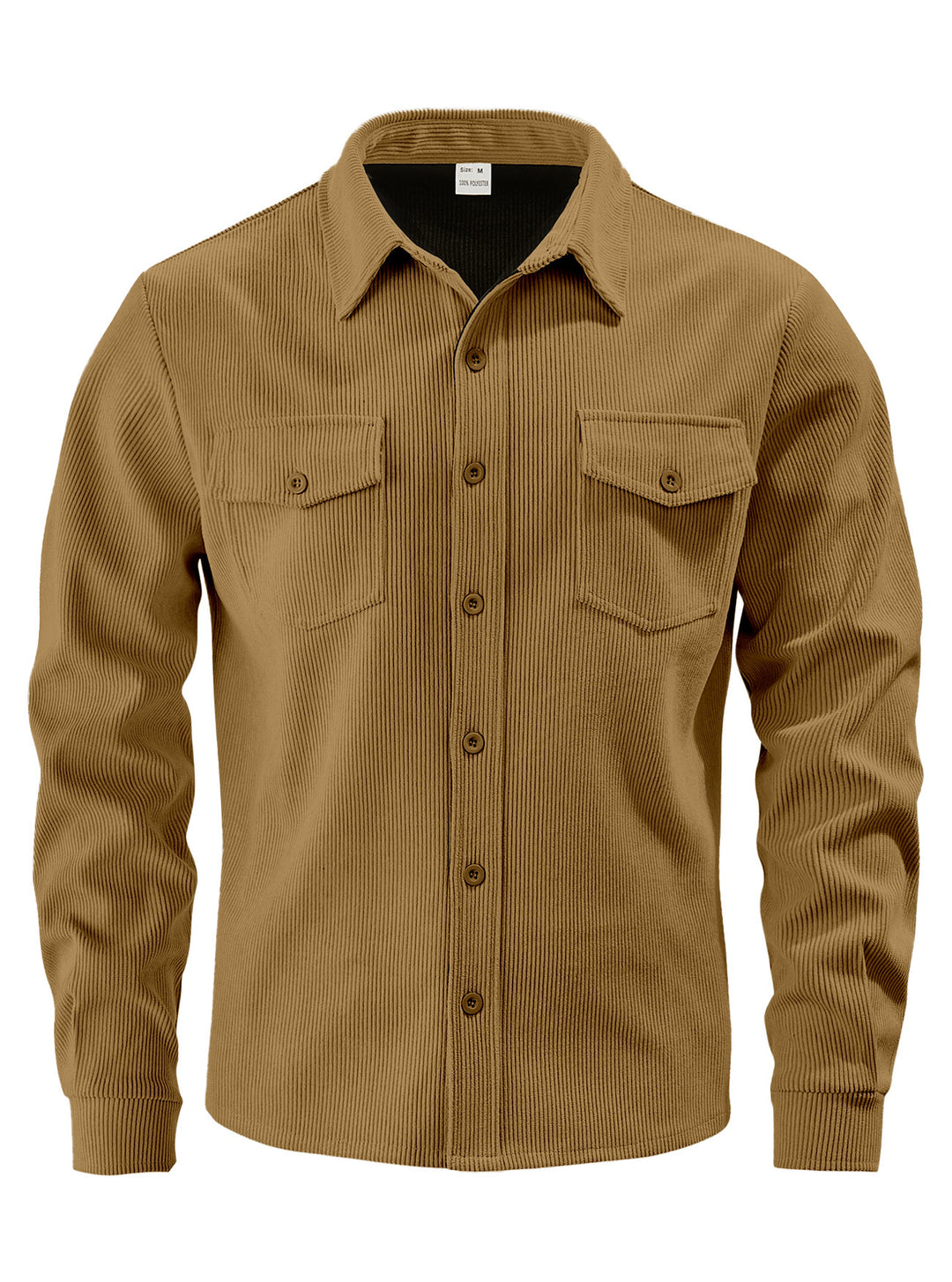 Herren Kordhemdjacke aus breitem Cord mit Pattentaschen und Hemdkragen Nord Taschen