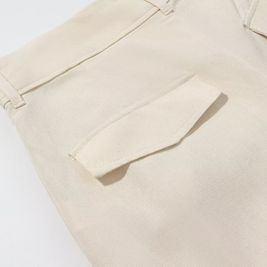 Damen Hochtaillierte Palazzohose mit Bundfalten und weitem Bein Nord Taschen