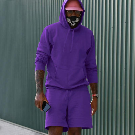 Herren Hoodie-Shorts-Set mit Kängurutasche