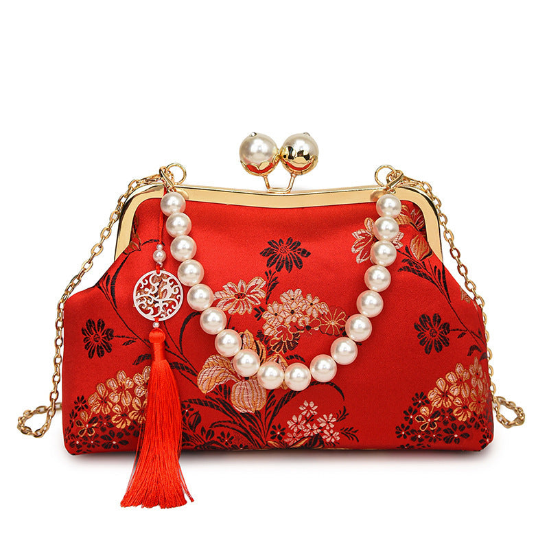 Damen Glamouröse Abendtasche mit floralem Muster Nord Taschen