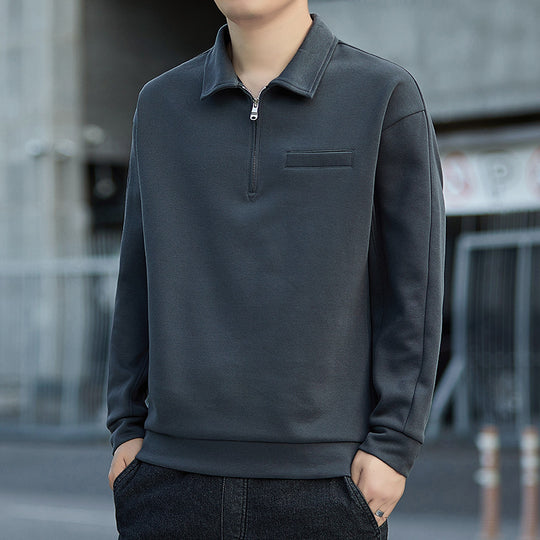 Herren Halbzip-Sweatshirt mit Polokragen und Brustleistentasche Nord Taschen