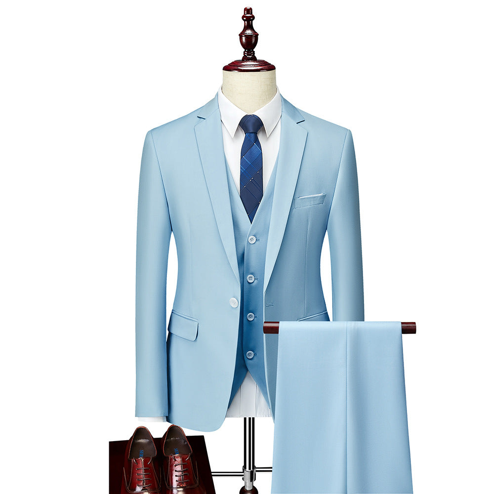Herren Dreiteiliger Slim-Fit Businessanzug mit Weste und schmaler Silhouette Nord Taschen