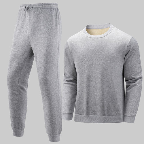 Herren Thermo‑Fleece Lounge‑Set mit Rundhals-Pullover & tapered Jogginghose Nord Taschen