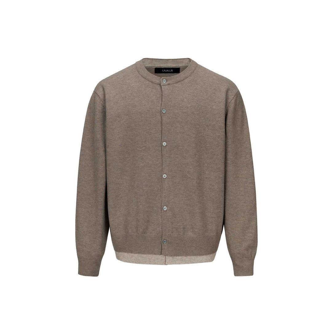 Herren Feinstrick-Cardigan mit Rundhals, durchgehender Knopfleiste und geripptem Saum Nord Taschen