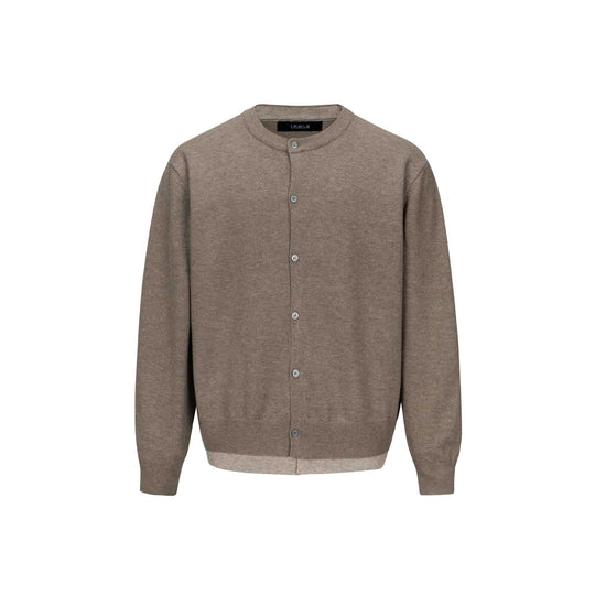 Herren Feinstrick-Cardigan mit Rundhals, durchgehender Knopfleiste und geripptem Saum Nord Taschen