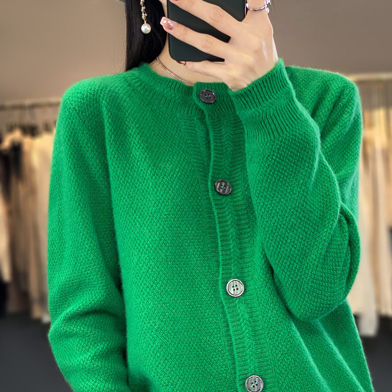 Damen Strukturierter Feinstrick-Cardigan mit kaschmirähnlicher Haptik, durchgehender Knopfleiste und kastiger Oversize‑Passform Nord Taschen