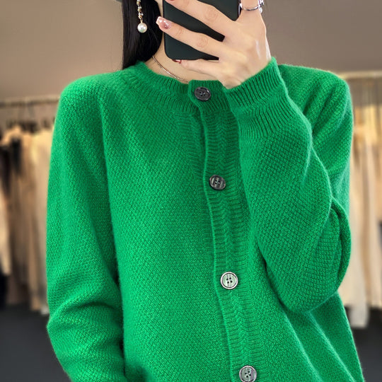 Damen Strukturierter Feinstrick-Cardigan mit kaschmirähnlicher Haptik, durchgehender Knopfleiste und kastiger Oversize‑Passform Nord Taschen