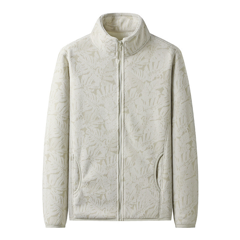 Damen Fleecejacke mit durchgehendem Reißverschluss und floraler Jacquard-Struktur Nord Taschen