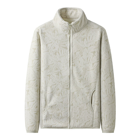 Damen Fleecejacke mit durchgehendem Reißverschluss und floraler Jacquard-Struktur Nord Taschen