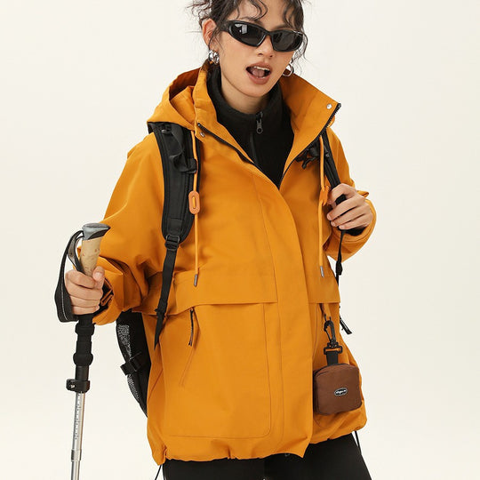 Damen Kapuzen-Utility-Parka mit wasserdichter Membran, großen Fronttaschen & verstellbarem Saum Nord Taschen