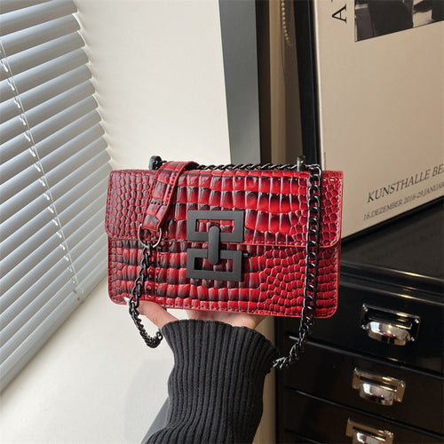 Damen elegante Umhängetasche im modernem Krokodilleder-Look Nord Taschen
