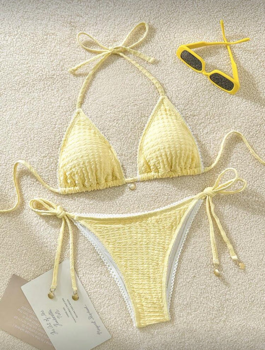Damen Raffinierter Triangel-Bikini mit elegantem Rüschendesign