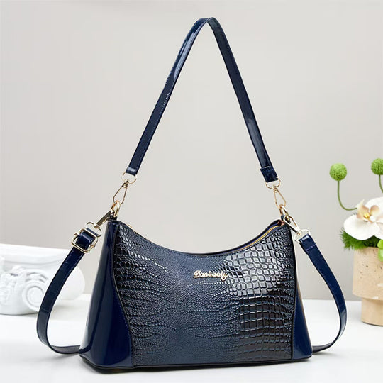 Damen Handtasche im eleganten Krokodil-Leder-Look mit abnehmbarem Schulterriemen Nord Taschen