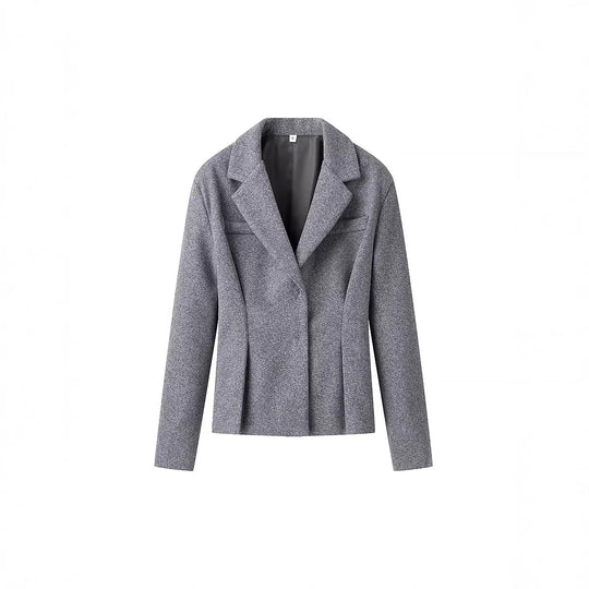 Damen Elegantes Wollmix-Kostüm mit tailliertem Kurzblazer und ausgestelltem Midirock Nord Taschen