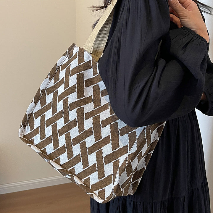 Damen Tragetasche mit modernem Gewebe-Design und robusten Griffen Nord Taschen