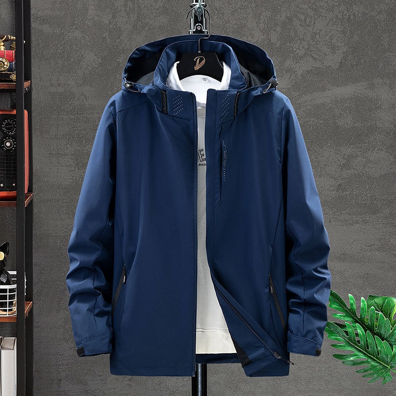 Herren Wasserdichte Softshelljacke mit verstellbarer Kapuze, verschweißten Nähten & wasserfester Front Nord Taschen