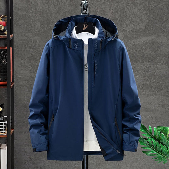 Herren Wasserdichte Softshelljacke mit verstellbarer Kapuze, verschweißten Nähten & wasserfester Front Nord Taschen