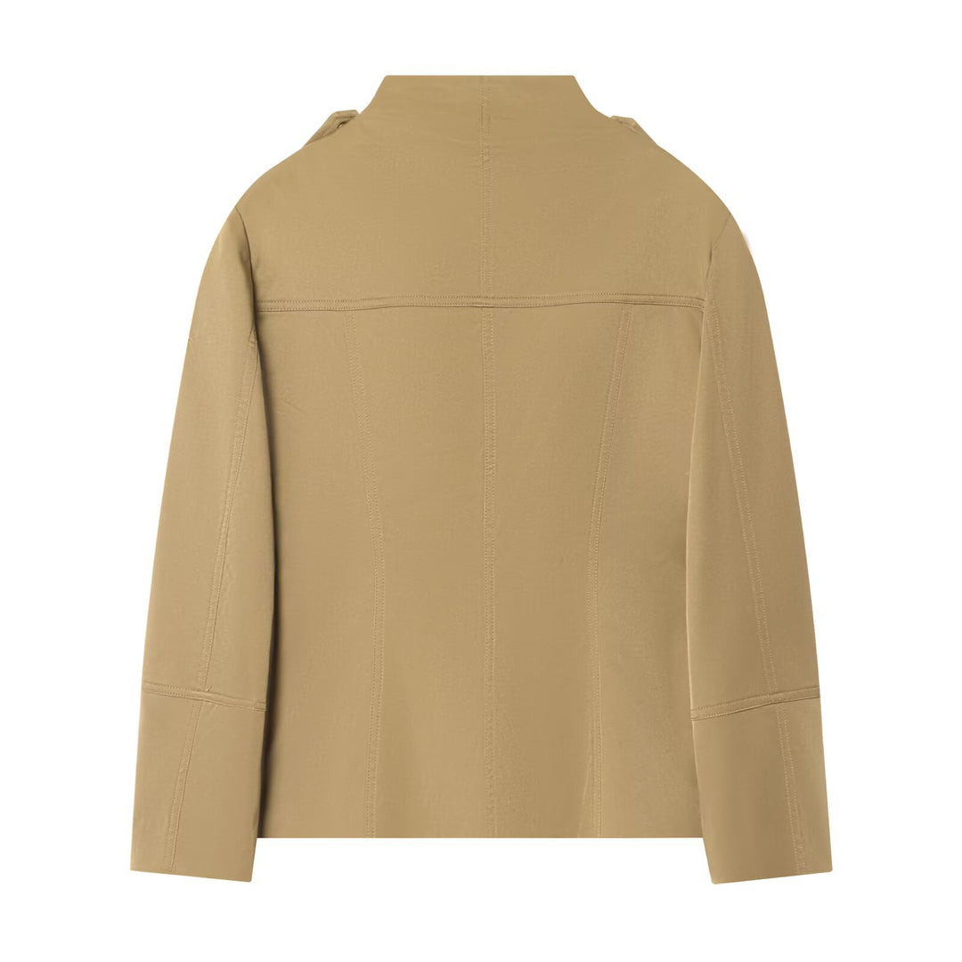 Damen Leichte Utility-Jacke mit Stehkragen, Schulterklappen und aufgesetzten Pattentaschen Nord Taschen