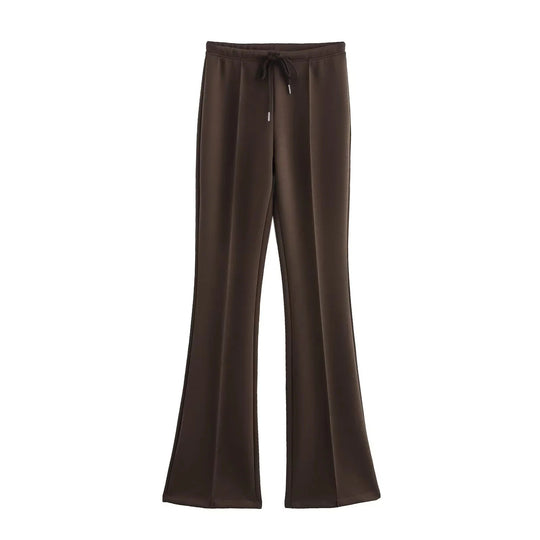 Damen 20+ zweiteiliges Joggingset mit Kapuzen‑Cropped‑Zipjacke und ausgestellter High‑Waist‑Palazzohose Nord Taschen