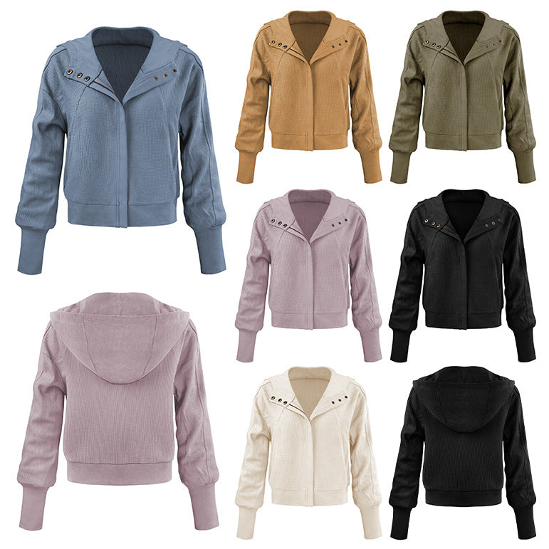 Damen Sportliche Kapuzenjacke aus strukturiertem Material