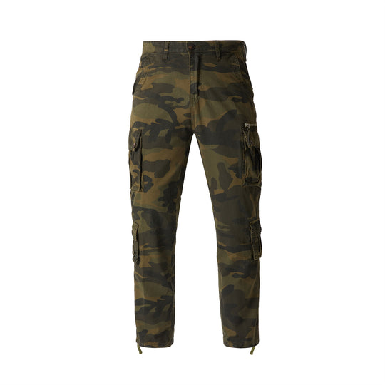 Herren Cargohose im Camouflage‑Militärstil mit Mehrfachtaschen und verstellbaren Knöchelbändern Nord Taschen
