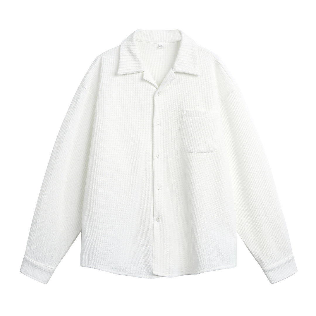 Unisex Komfortables Overshirt aus Strukturstrick mit Hemdkragen und Brusttasche Nord Taschen