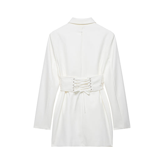Damen Tailliertes Blazerkleid mit eingearbeiteter Spitzen‑Korsage Nord Taschen