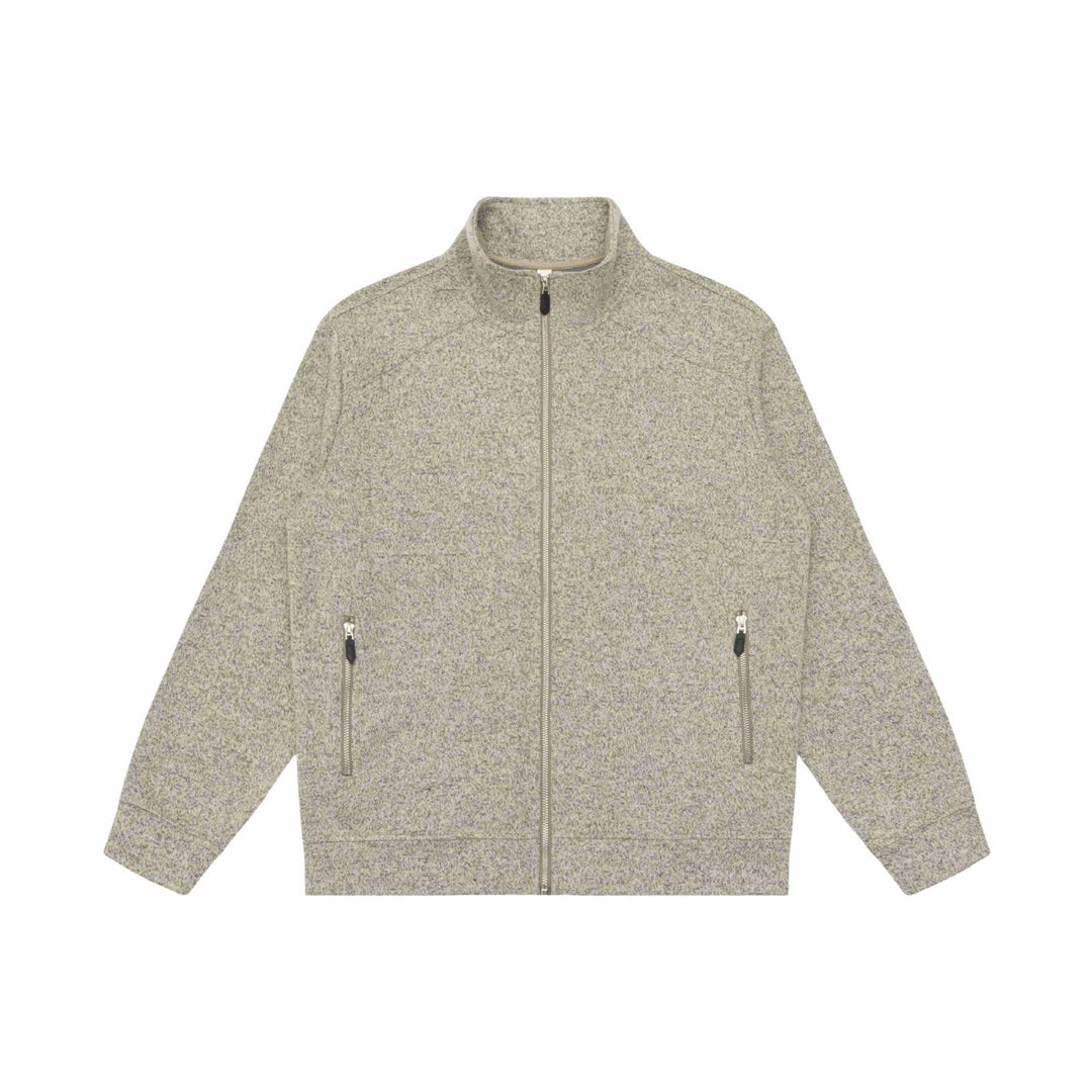Damen Zipjacke aus meliertem Teddy-Fleece mit Stehkragen und Reißverschlusstaschen Nord Taschen