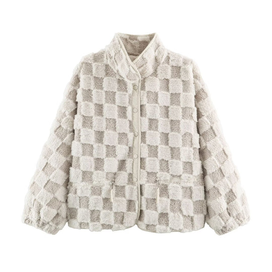Damen Leichte wattierte Windjacke mit Stehkragen und Polka‑Dot‑Print Nord Taschen