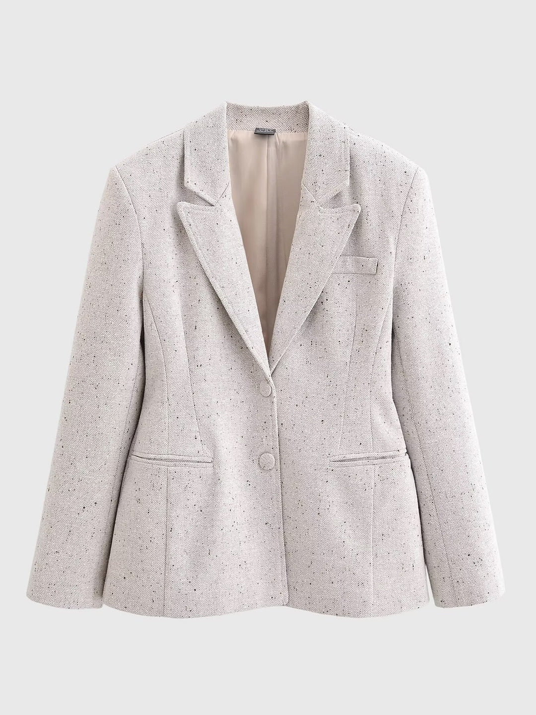 Damen Taillierter Bouclé‑Blazer mit Wiener Nähten und verdeckter Knopfleiste Nord Taschen
