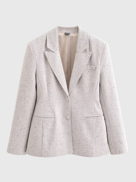 Damen Taillierter Bouclé‑Blazer mit Wiener Nähten und verdeckter Knopfleiste Nord Taschen