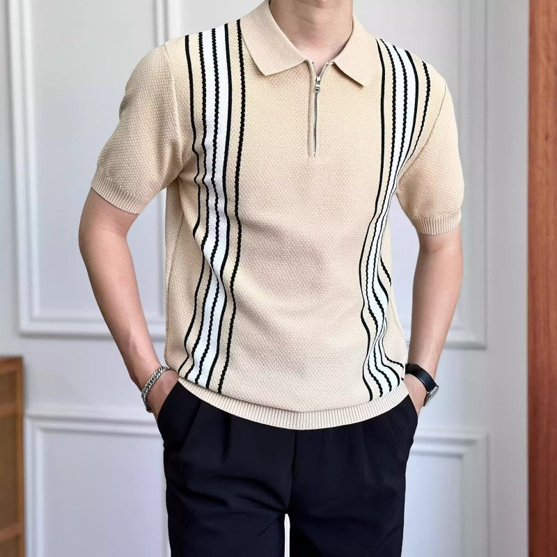 Herren Modisches Poloshirt mit Reißverschluss Nord Taschen