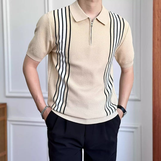Herren Modisches Poloshirt mit Reißverschluss Nord Taschen