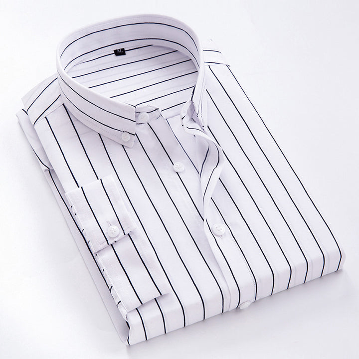 Herren gestreiftes Businesshemd mit Button-Down-Kragen und taillierter Silhouette Nord Taschen