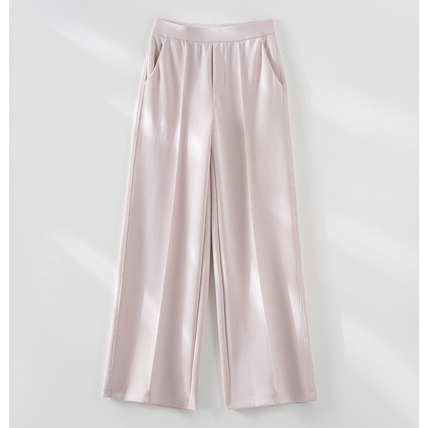Damen Weite Palazzo-Hose aus Ponte-Jersey mit elastischem Komfortbund und Bügelfalte Nord Taschen
