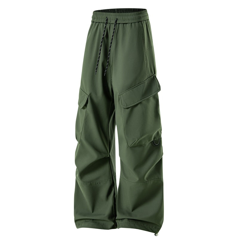 Herren Baggy Cargohose mit Elastikbund, Multifunktionstaschen und verstellbarem Saum Nord Taschen