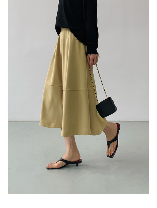 Damen Taillenhoher Midirock mit stufenförmiger Glocken-Silhouette Nord Taschen