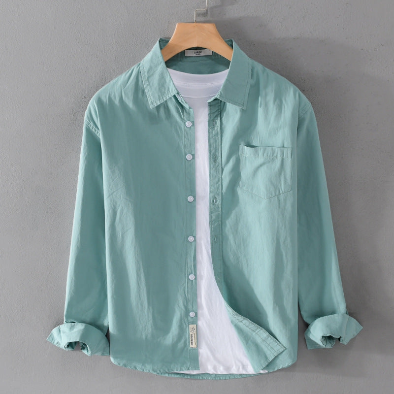 Herren Leichtes Baumwoll‑Leinen Overshirt mit Brusttasche und Relaxed‑Fit Nord Taschen