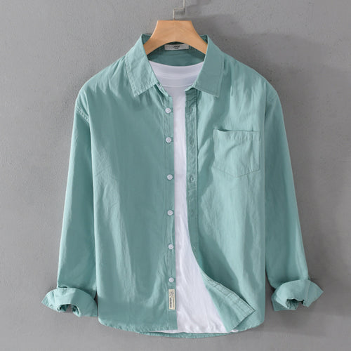 Herren Leichtes Baumwoll‑Leinen Overshirt mit Brusttasche und Relaxed‑Fit Nord Taschen