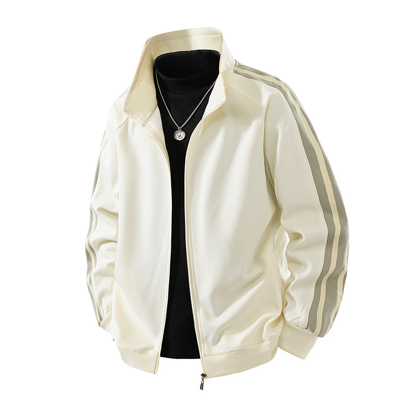 Herren Sportive Zipjacke mit Stehkragen und kontrastierenden Ärmestreifen Nord Taschen